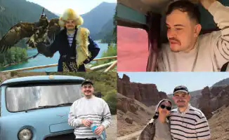 Французский турист в восторге от уникальных автобусов в Алматинской области