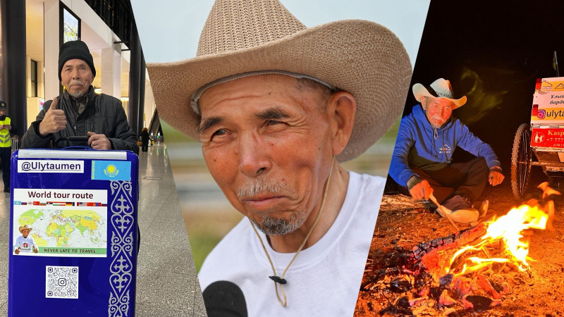 76-летний Сарсенбай из Улытау отправился в четвёртое пешее путешествие