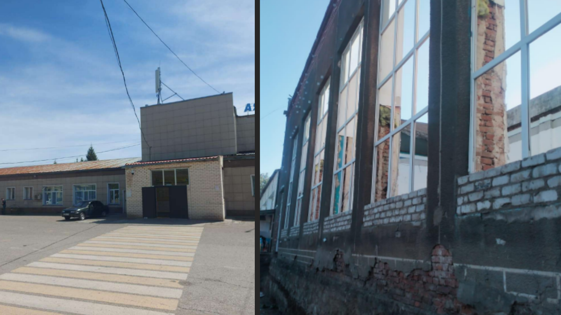Аварийное здание вокзала на станции Аягоз до сноса и обновления инфраструктуры